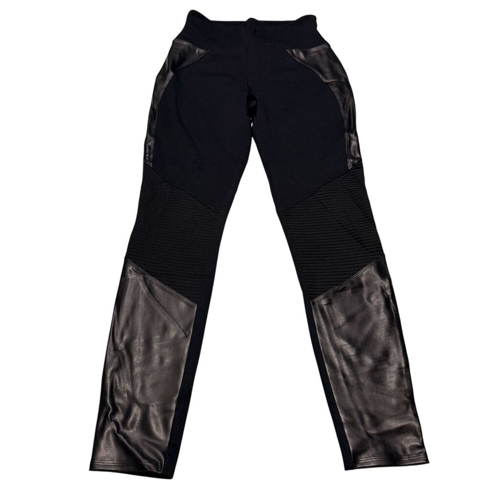 ASSETS by SPANX Black Moto-Style Leggings Size M